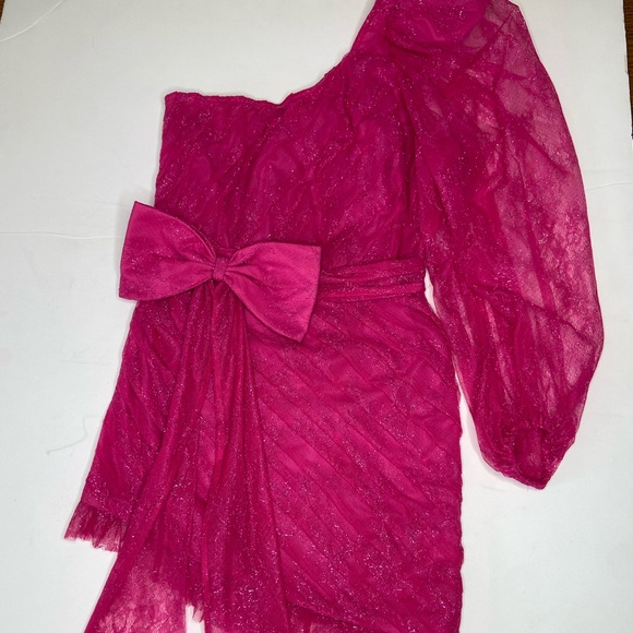 For Love & Lemons Dynasty One Shoulder Dress Medium Size 8 Excellent Condition - Picture 5 of 14